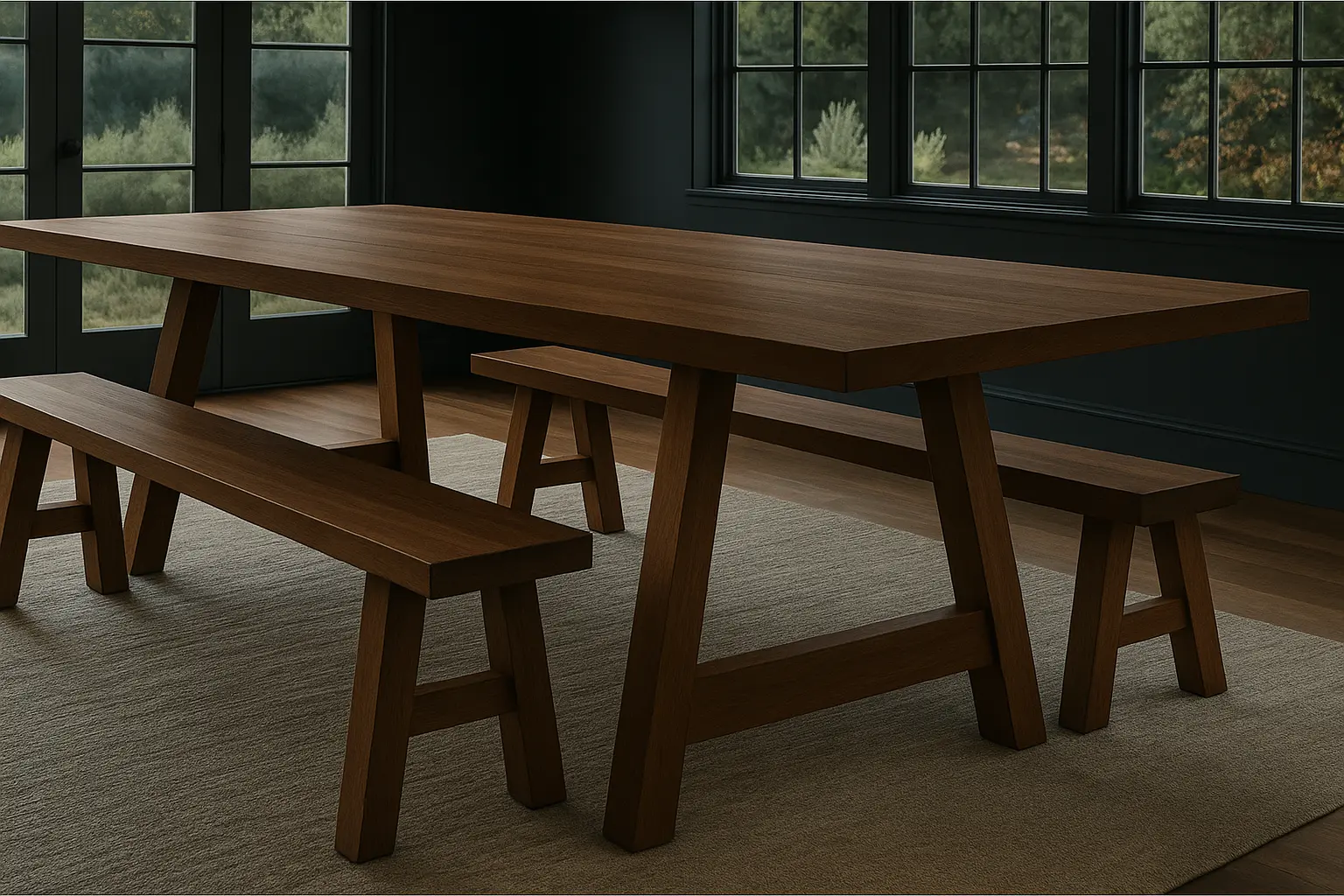Dark Walnut Dining Set